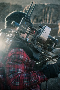 Cinematographer Sam Nuttmann shooting on the Blackmagic 4K Production Camera with a Teradek Bolt 2000