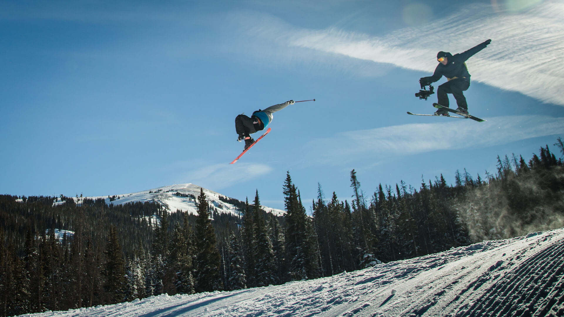 MoVI Operator Sam Nuttmann - Colorado - Red Bull Moments - Kirk Bereska follow skiier
